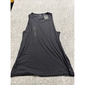 DSG Mens Run Tank Pure Black Moisture Wicking Reflective Training Top Large NWT